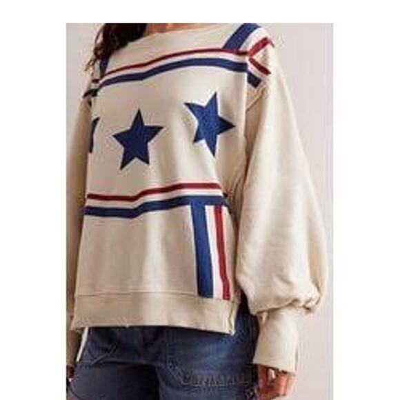 We The Free Tops - WE THE FREE Free People Stars & Stripes CAMDEN Size SMALL EUC